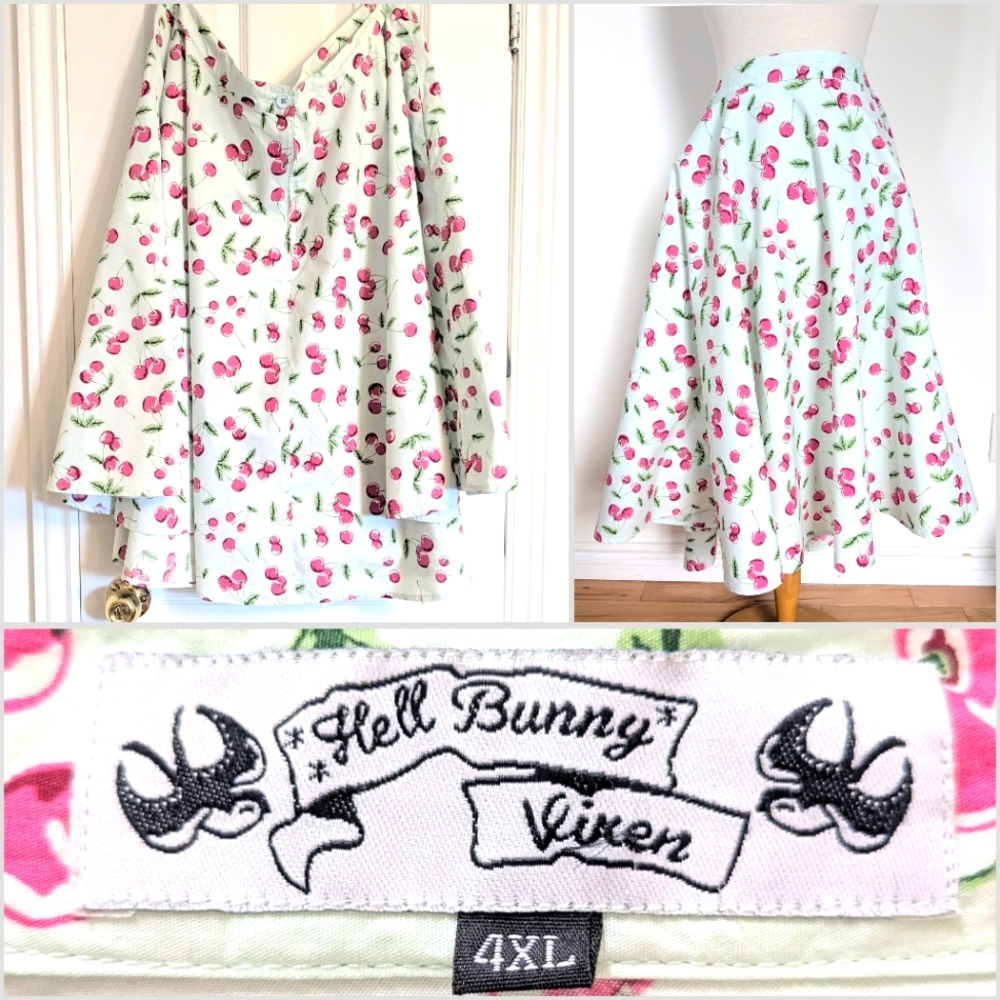 Cherry Print Hell Bunny Vixen 4XL Skirt